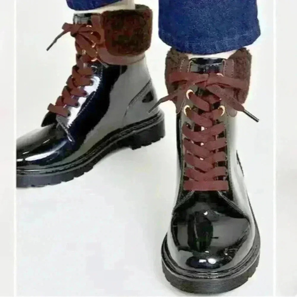 See by Chloe Brown Rubber Rain Boots sz 10 - Picture 3 of 11